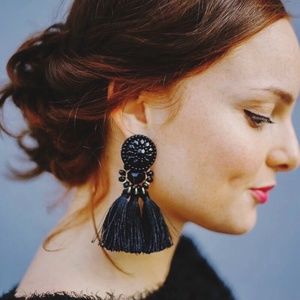 Black Tassel Earrings